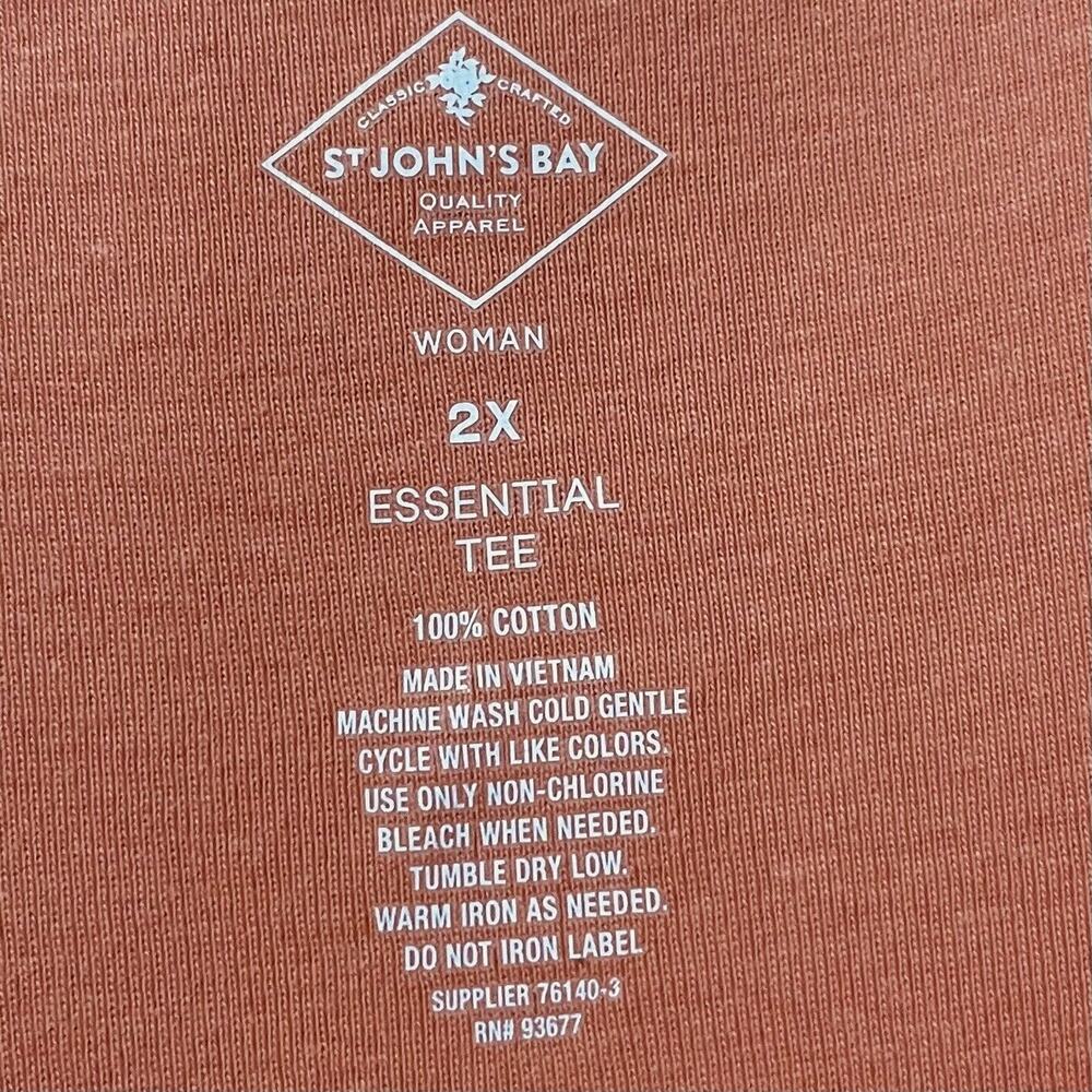 St John's Bay Knit Orange Woman Shirt Short sleeve SZ/ 2X - Picture 8 of 8